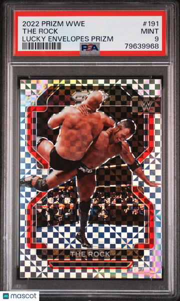 2022 Panini Prizm WWE The Rock #191 Lucky Envelopes PSA 9