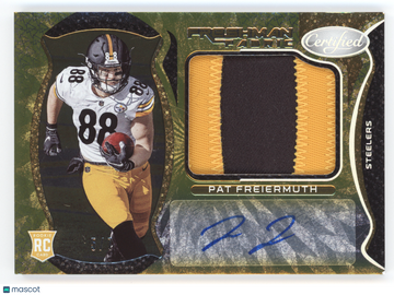 2021 Panini Certified Freshman Fabric Pat Freiermuth #232 Signature Gold Etch /7 Patch RC