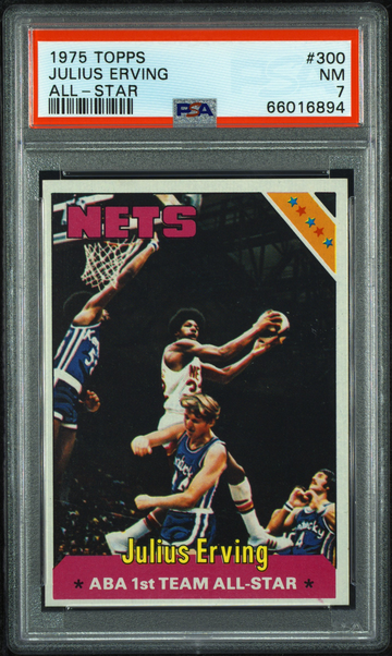 1975 Topps #300 Julius Erving All-Star PSA 7 NM Nets HOF