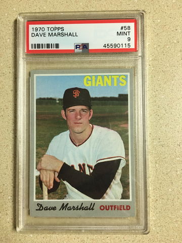 1970 Topps #58 Dave Marshall PSA 9 MINT GIANTS 