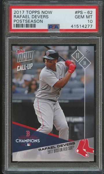 Rafael Devers 2017 Topps Now Postseason PS62 Rookie Call Up PSA 10