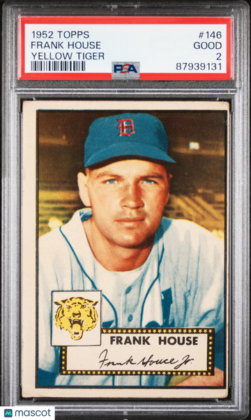Graded 1952 Topps Frank House #146 Yellow Tiger PSA 2 Baseball Card