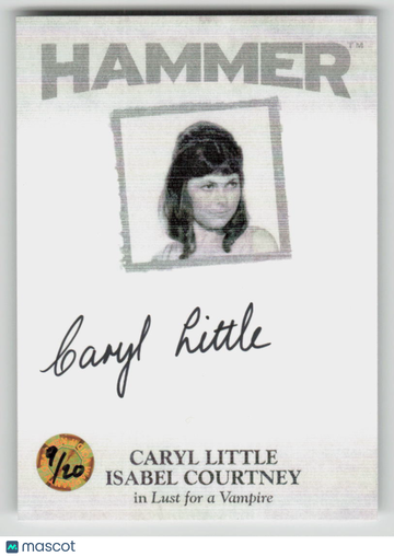 2026 Unstoppable Cards Hammer Horror Caryl Little 9/20 Hand Signed Limited Edition #CL1