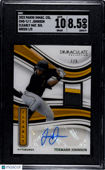 2023 Panini Immaculate Col. Termarr Johnson #CMS-TJ Clearly Mat. Sigs. Green SGC 8.5 Auto 10