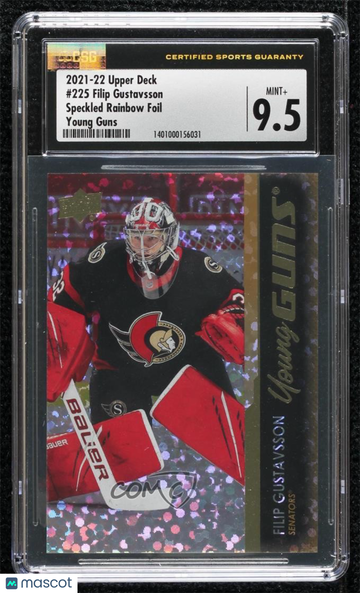 2021-22 Upper Deck Series 1 - [Base] - Speckled Rainbow Foil Filip Gustavsson #225 Speckled Rainbow Foil CSG 9.5