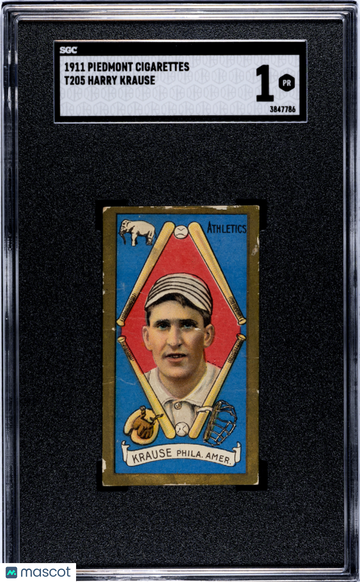1911 Piedmont Cigarettes (T205) Harry Krause SGC 1
