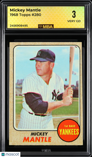 1968 Topps Mickey Mantle #280 MBA 3