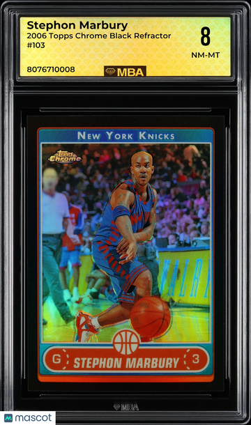 2006 Topps Chrome Stephon Marbury #103 Black Refractor MBA 8