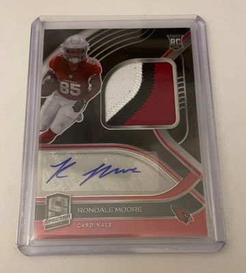 2021 SPECTRA RONDALE MOORE ROOKIE PATCH AUTO RPA /125 