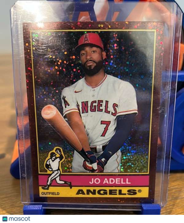 2025 Topps Heritage Chrome Burgundy Sparkle Refractor Jo Adell #434