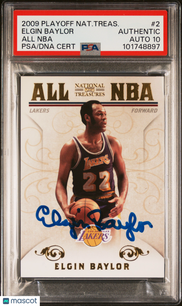 2009 Playoff National Treasures All NBA Elgin Baylor #2 PSA A Auto 10