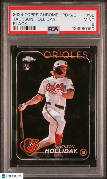 2024 Topps Chrome Sapphire Update Series Jackson Holliday #50 Black /10 PSA 9