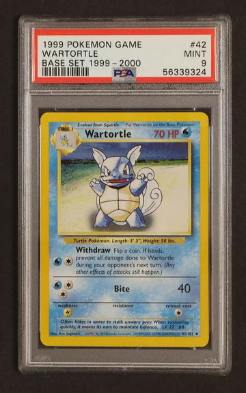 1999 Pokemon Base Fourth Print Wartortle #42 PSA 9