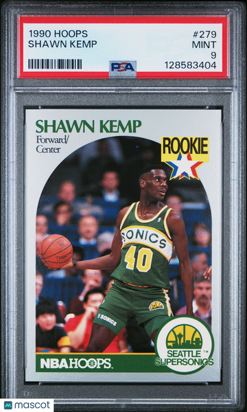 1990 Hoops Shawn Kemp #279 Rookie PSA 9