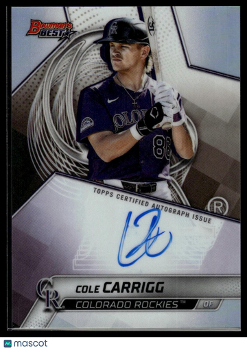 2025 Bowman's Best Cole Carrigg #B25-CCA Best of 2025 Autographs Refractors AU