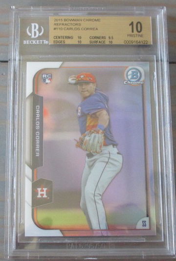Carlos Correa RC 2015 Bowman Chrome Refractor #/499 BGS 10