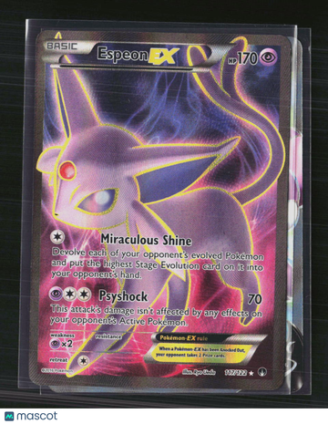 Pokemon Trading Card 2016 BREAKpoint Espeon EX FA Holo Rare #117/122 English