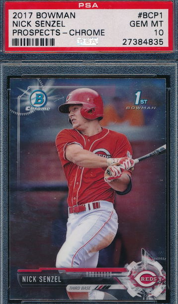 2017 Bowman Chrome Prospects Nick Senzel RC PSA 10 GEM MT 4835