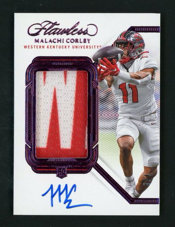 2024 Panini Flawless Collegiate Rookie Patch Auto Malachi Corley #154 RC RPA