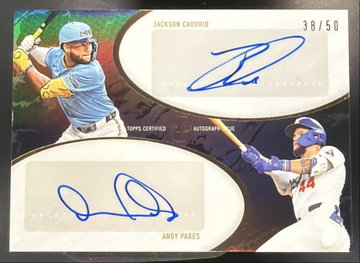 2025 Topps Dynamic Duals Jackson Chourio Andy Pages #34E Dual Auto Black 38/50