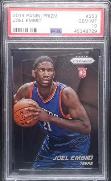 Joel Embiid 2014-15 Panini Prizm RC Rookie Card # 253 PSA Gem Mint 10