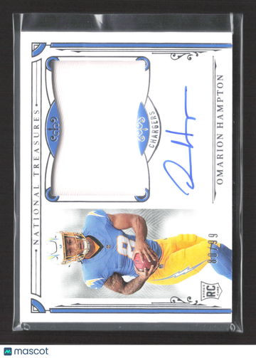 2025 Panini National Treasures Omarion Hampton #160 Patch RC Memorabilia Auto