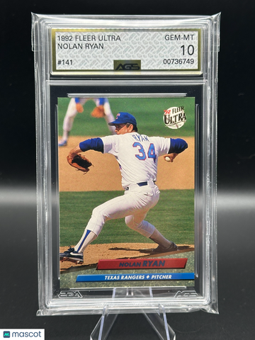1992 Fleer Ultra Nolan Ryan #141 AGS 10