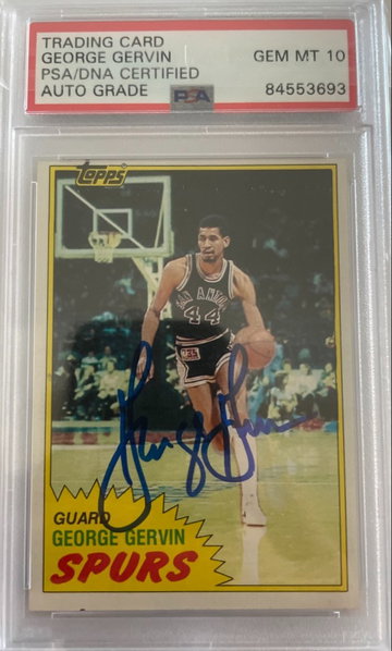 1981 Topps #37 GEORGE GERVIN Signed PSA/DNA AUTO AUTH