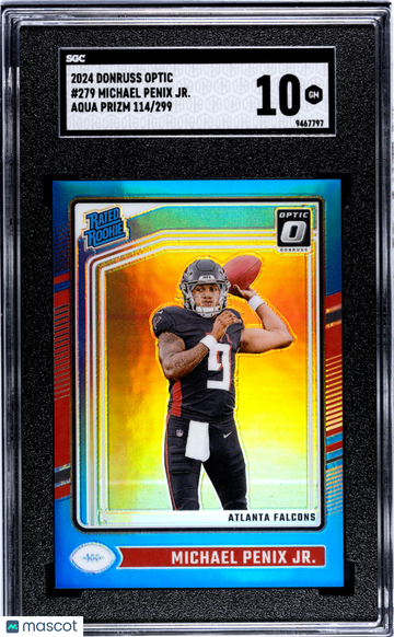 2024 Donruss Optic Michael Penix JR. #279 Aqua Prizm SGC 10