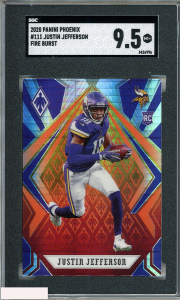 2020 PANINI PHOENIX JUSTIN JEFFERSON #111 FIRE BURST ROOKIE RC SGC 9.5 MT+