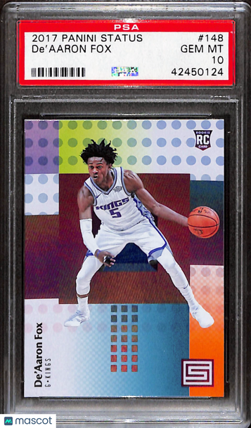2017 Panini Status De'aaron Fox #148 PSA 10