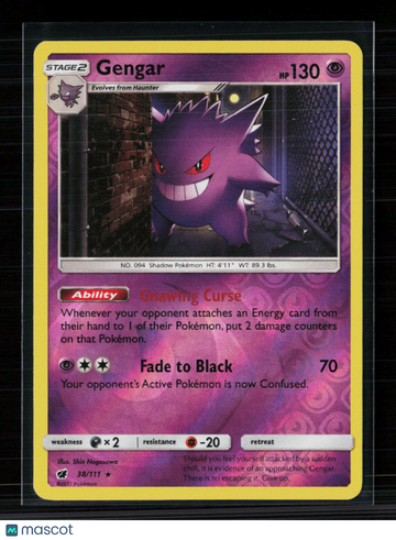 Pokemon 2017 Crimson Invasion Gengar #38/111