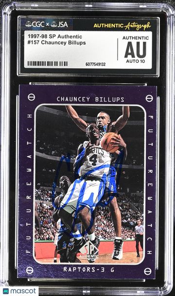 1997-98 SP Authentic Chauncey Billups #157 In-Person Autograph Rookie CGC Authentic JSA Auto 10
