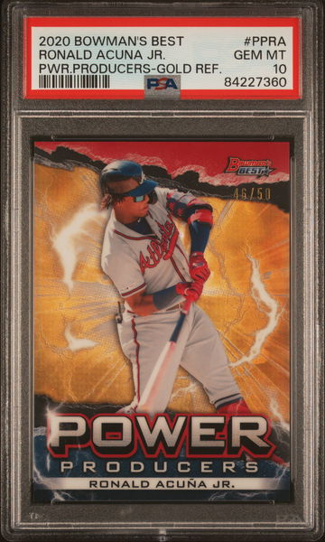 2020 Bowman's Best Gold Refractor Ronald Acuna Jr. #PPRA /50 PSA 10