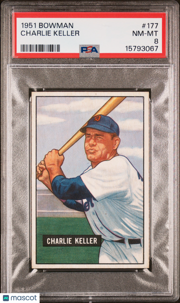 1951 Bowman Charlie Keller #177 PSA 8