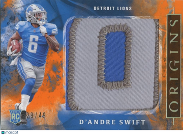 D'Andre Swift 2020 Rookie Patch Detroit Lions