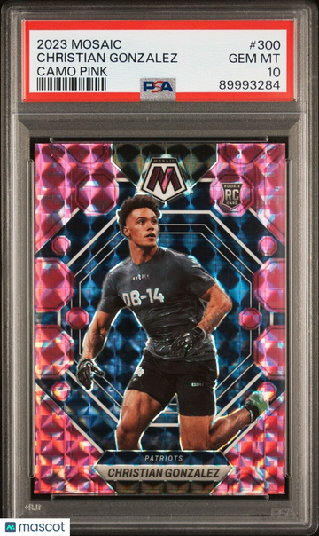 2023 Panini Christian Gonzalez #300 Camo Pink Parallel/Variety Rookie PSA 10
