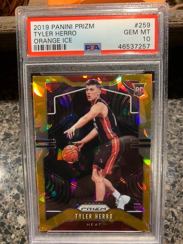 Psa 10 Tyler Herro 2019 Panini Prizm Orange ice 