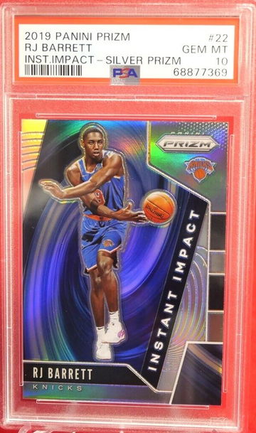 RJ BARRETT Rookie IMPACT Silver Prizm 2019 Basketball Card #22 PSA 10
