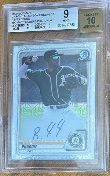 2020 Bowman Chrome Mega Box Prospect Robert Puason BCMARP Auto BGS 9