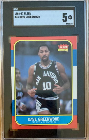 1986-87 Fleer Basketball Card #41 - Dave Greenwood - Graded SGC 5 EX - NICE 🏀