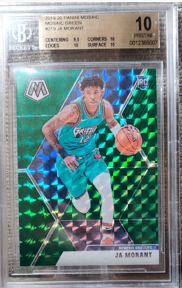 2019 Mosaic Green Silver Prizm Ja Morant RC BGS 10 PRISTINE