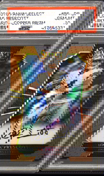 2016 Select Rookie Signatures #RS-DP Dak Prescott Copper Prizm Auto 36/49 PSA 10