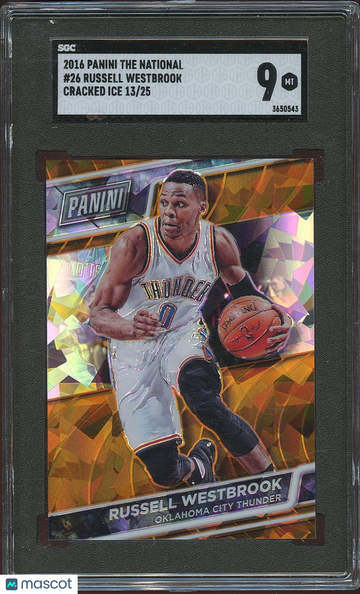 2016 Panini The National Russell Westbrook #26 Cracked Ice SGC 9