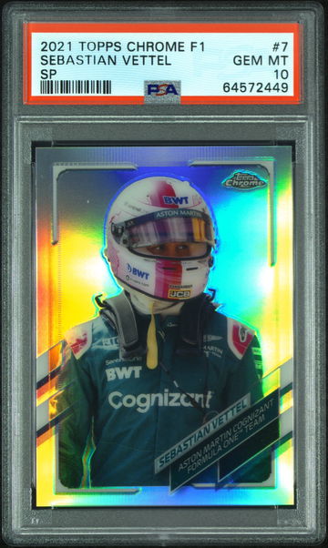 2021 Topps Chrome F1 Sebastian Vettel SP IV Image Variation PSA 10