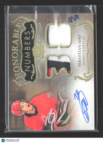 2023 Upper Deck The Cup Honorable Numbers Sebastian Aho #HR-SA Patch Memorabilia Auto