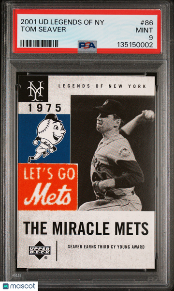 2001 Upper Deck Legends Of Ny Tom Seaver #86 PSA 9