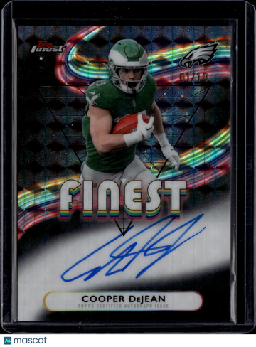 2025 Topps Finest Football Cooper DeJean #FA-CDJ Black Refractor /10