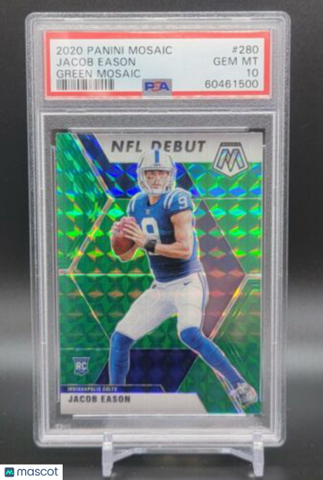 2020 Mosaic Jacob Eason Rookie Green NFL Debut - PSA 10