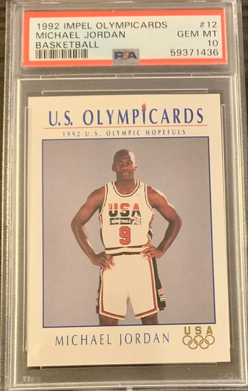 1992 IMPEL Olympicards MICHAEL JORDAN #12 - Graded PSA 10 Gem MT Mint USA Dream Team 